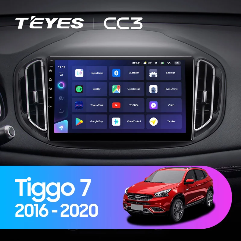 Комплект магнитолы TEYES CC3 10.2" для Chery Tiggo 7 I 2016-2020
