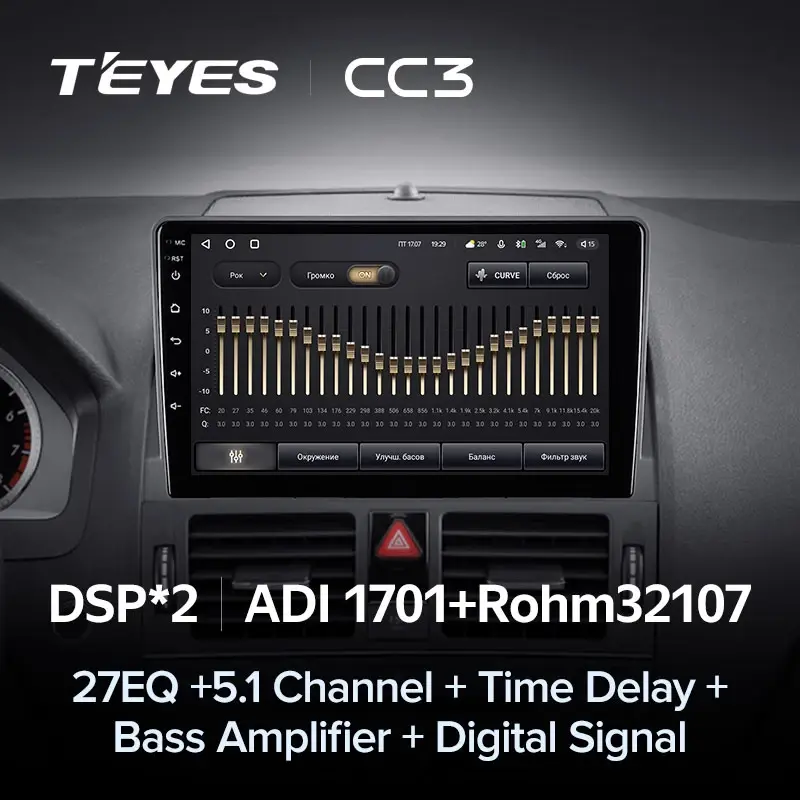 Комплект магнитолы TEYES CC3L 9.0" для Mercedes-Benz C-класс