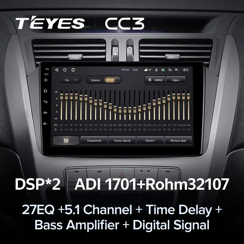 Комплект магнитолы TEYES CC3 9.0" для Geely Emgrand X7 I 2011-2019