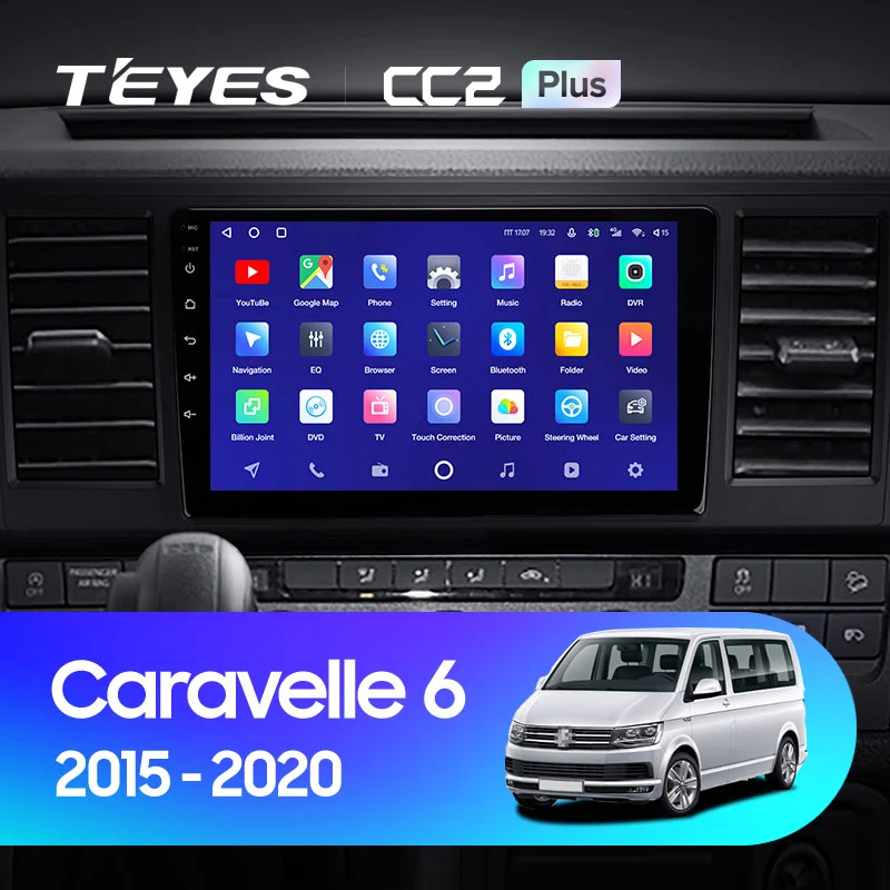 Штатная магнитола для Volkswagen Transpotrer 2015-2017 Teyes CC2 Plus 9.5" для Volkswagen Transporter T6 2015-2019