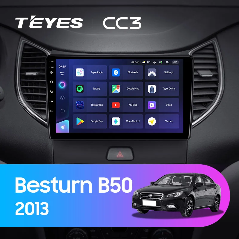 Комплект магнитолы TEYES CC3 9.0" для FAW Besturn B50 I рестайлинг 2013-2016