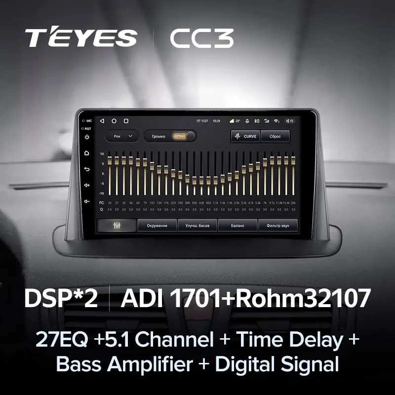 Комплект магнитолы TEYES CC3L 9.0" для Renault Megane