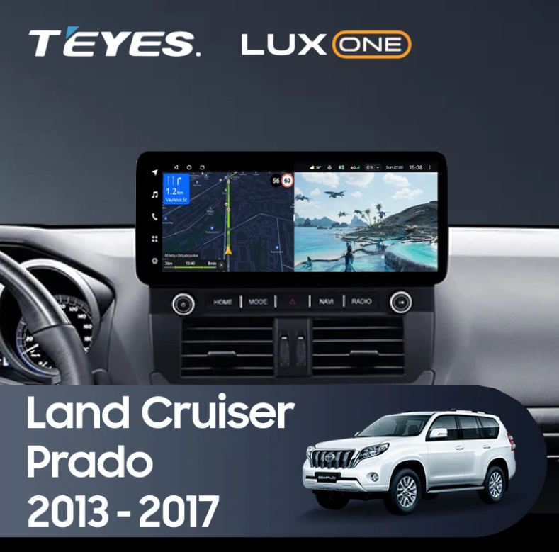ШГУ Teyes LUX ONE 6/128 GB Toyota Land Cruiser Prado 150 F2 2013-2017, 12,3" - фото