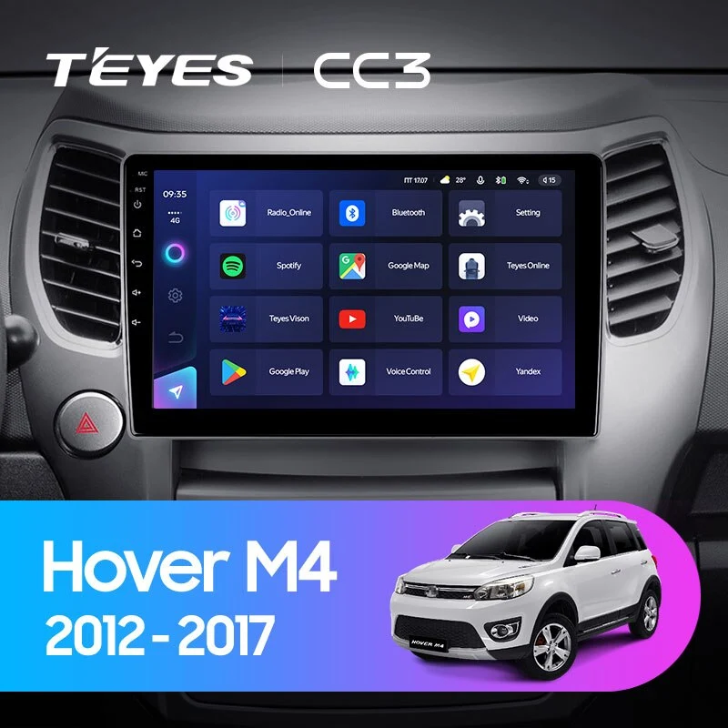 Комплект магнитолы TEYES CC3 10.2" для Great Wall Hover M4 I 2012-2017