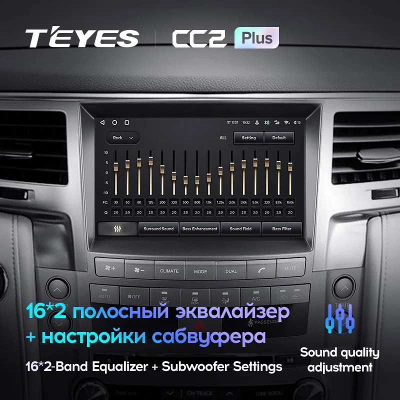 Комплект магнитолы TEYES CC2 Plus 9.0" для Lexus LX J200 2007-2015