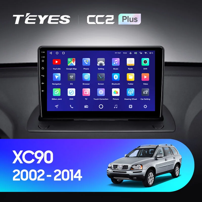 Комплект магнитолы TEYES CC2 Plus 9.0" для Volvo XC90 I 2002-2014