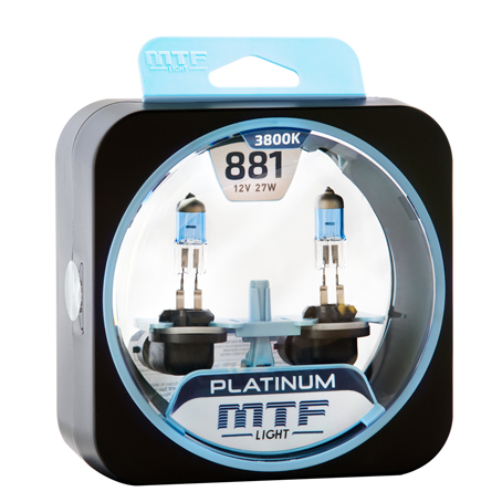Лампа MTF H27 12V 27W Platinum 881, комплект - фото