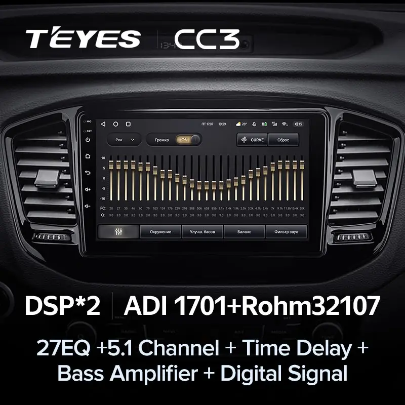 Комплект магнитолы TEYES CC3L 9.0" для Geely Emgrand X7