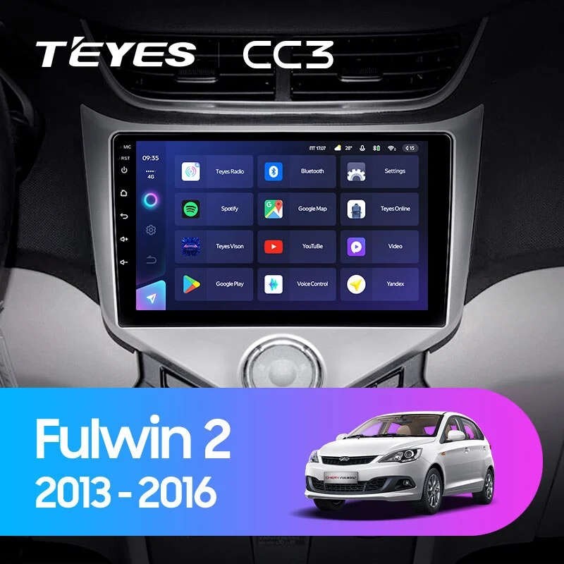 Комплект магнитолы TEYES CC3 9.0" для Chery Fulwin 2013-2016