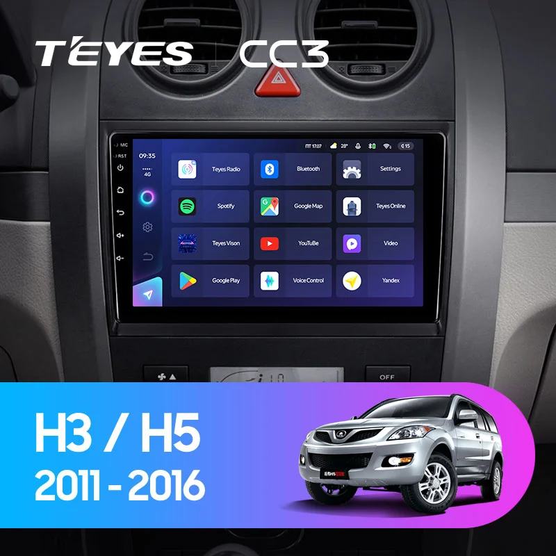 Комплект магнитолы TEYES CC3 9.0" для Great Wall Hover H3 I 2010-2015