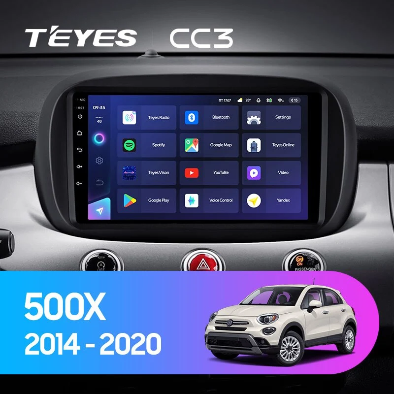 Комплект магнитолы TEYES CC3 9.0" для FIAT 500X I 2014-2018