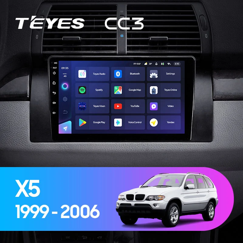Комплект магнитолы TEYES CC3 9.0" для BMW X5 E53 1999-2007