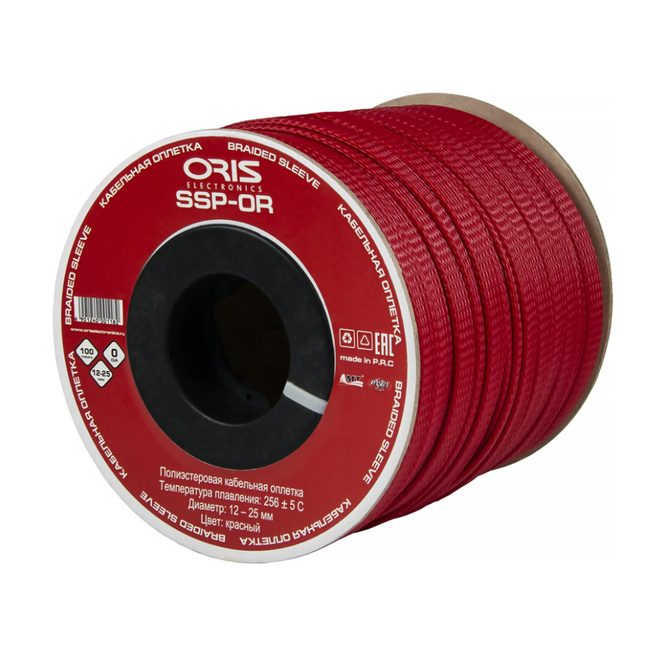 Защитная кабельная оплетка Oris SSP-0R красный (1б-100м)(1м) - фото