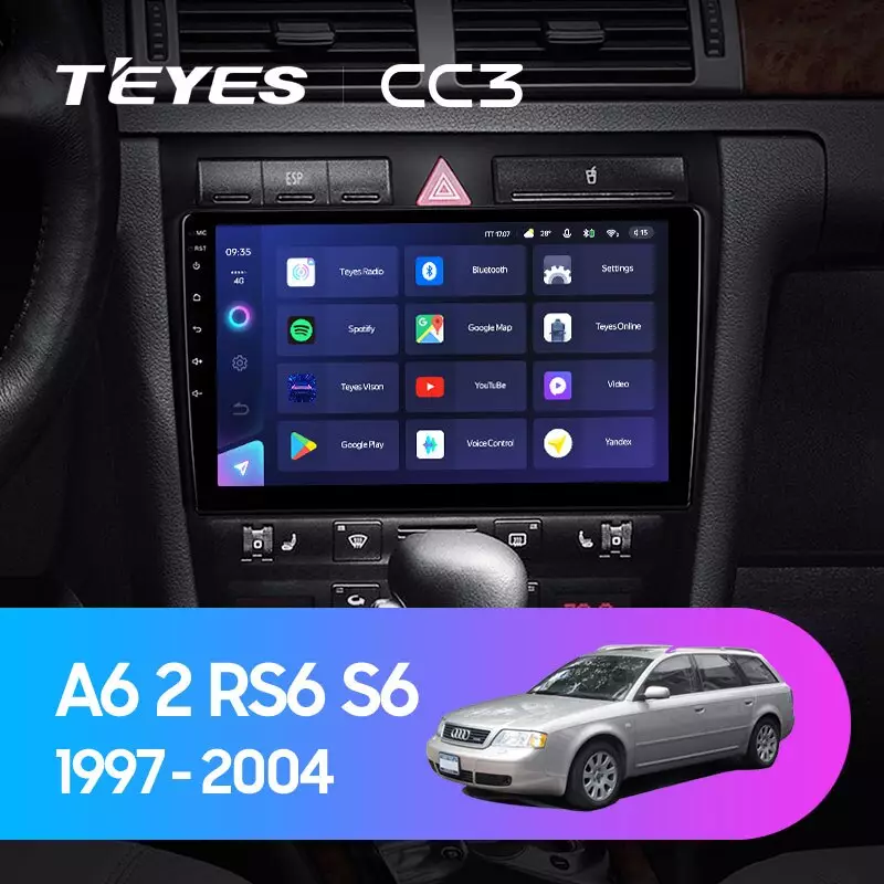 Комплект магнитолы TEYES CC3 9.0" для Audi A6 C5 1997-2004