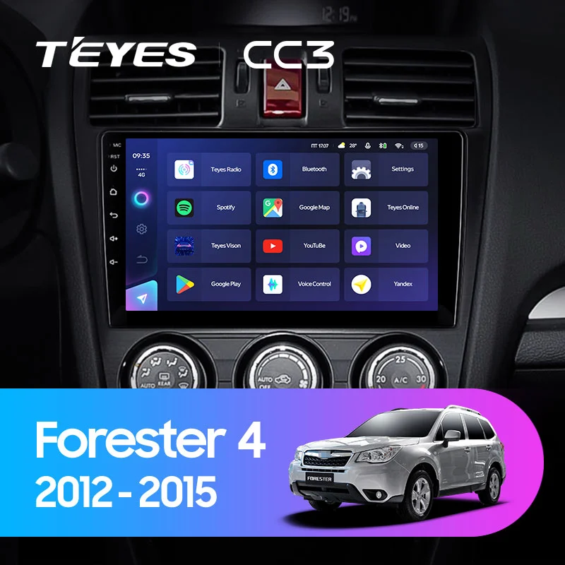 Комплект магнитолы TEYES CC3 9.0" для Subaru Forester SJ 2012-2015