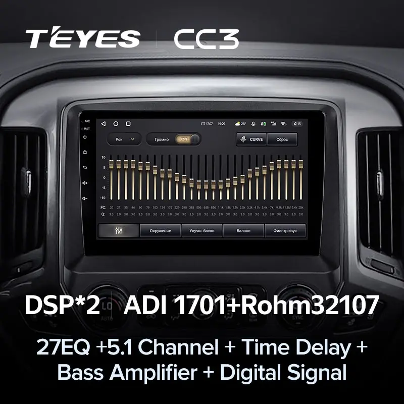 Комплект магнитолы TEYES CC3L 10.2" для Chevrolet Silverado