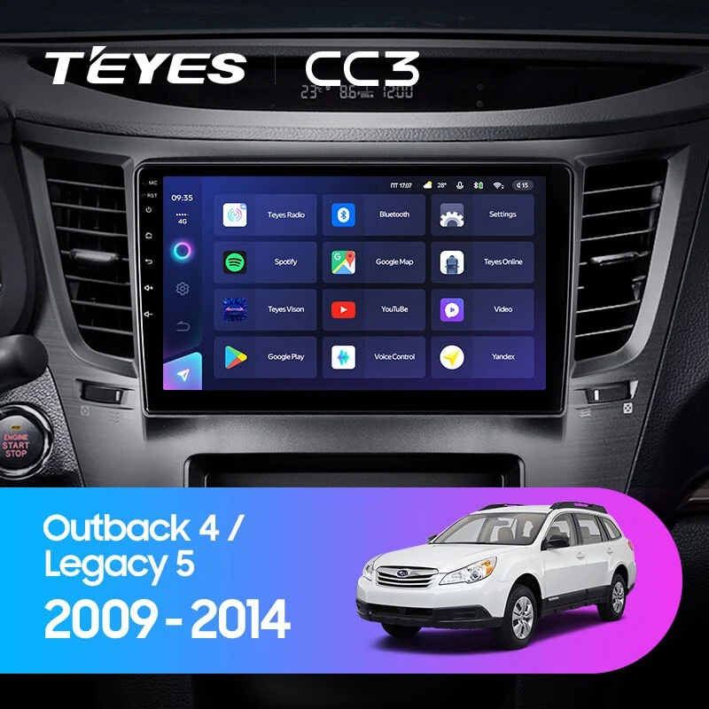 Комплект магнитолы TEYES CC3 9.0" для Subaru Legacy BM/BR 2009-2014