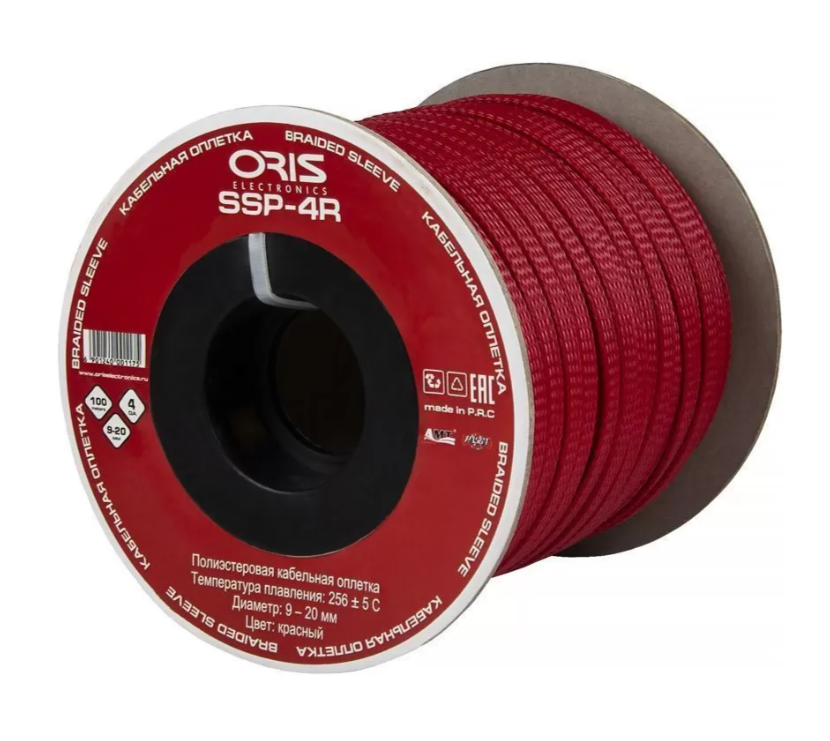 Защитная кабельная оплетка Oris SSP-4R красный (1б-100м)(1м) - фото