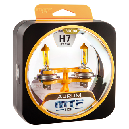 Лампа MTF H7 12V 55W Aurum, комплект - фото