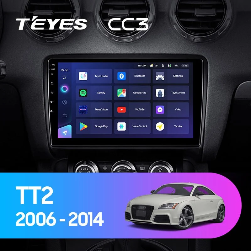 Комплект магнитолы TEYES CC3 9.0" для Audi TT 8J 2006-2014
