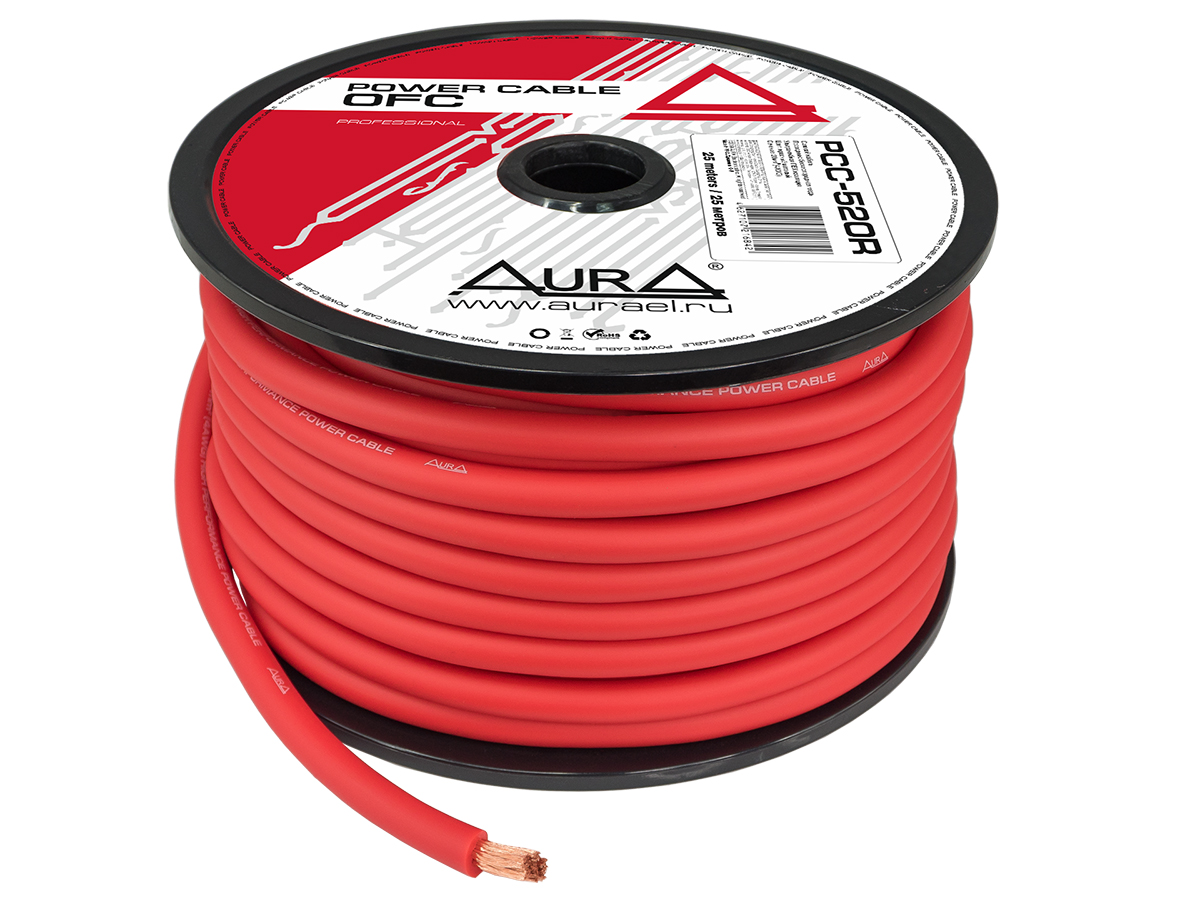 Силовой кабель Aura PCC-520R 4 AWG (1б-25м) (1м) - фото