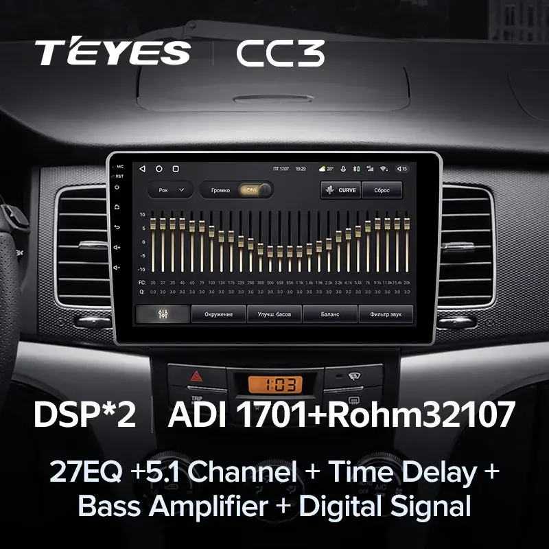 Комплект магнитолы TEYES CC3 9.0" для SsangYong Korando III рестайлинг 2013-2018