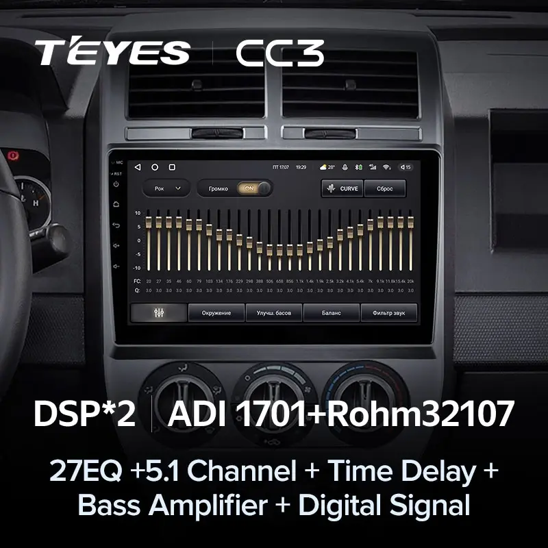 Комплект магнитолы TEYES CC3 10.2" для Jeep Compass I 2006-2010