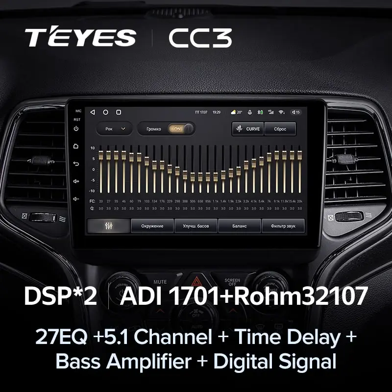 Комплект магнитолы TEYES CC3 9.0" для Jeep Grand Cherokee WK2 рестайлинг 2013-2023