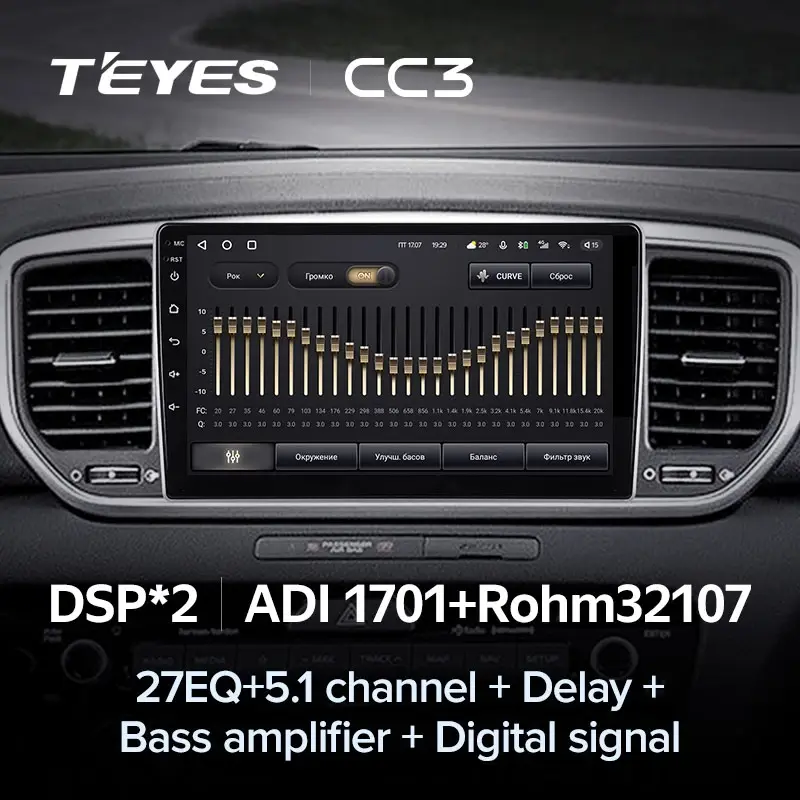 Комплект магнитолы TEYES CC3L 9.0" для Kia Sportage