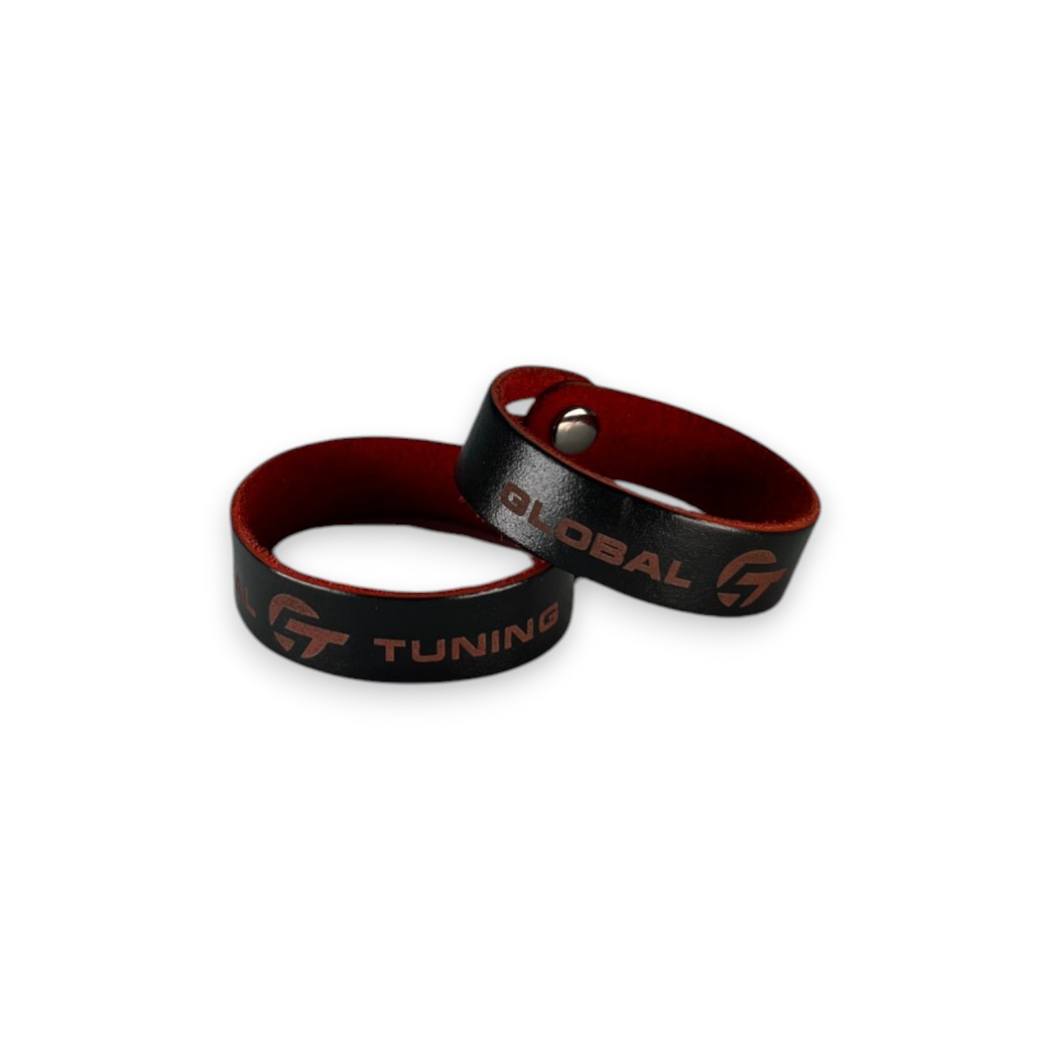 Браслет кожаный Global Tuning (черно-красный) - фото