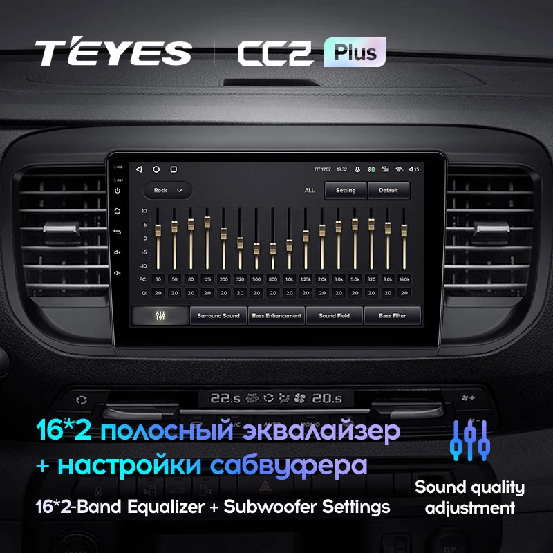 Комплект магнитолы TEYES CC2 Plus 9.0" для Citroen Jumpy III 2016-2023