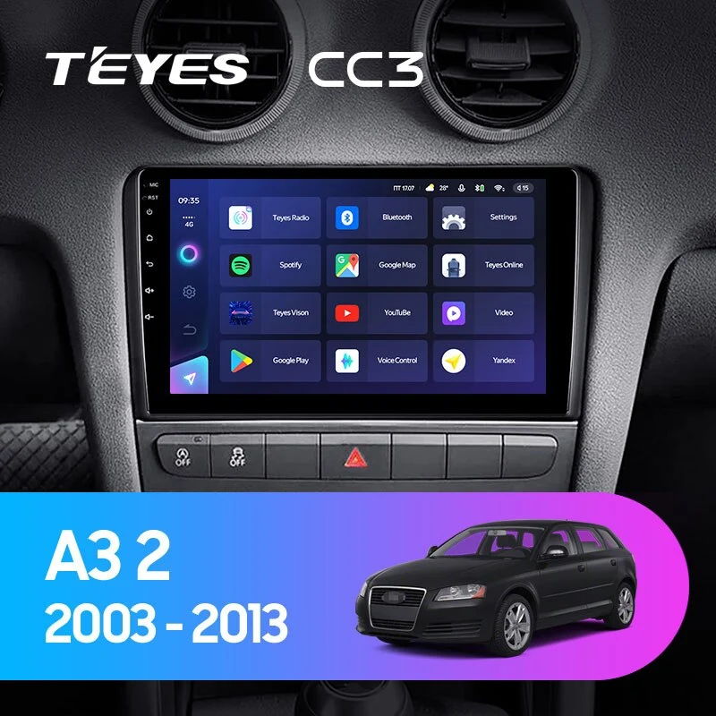Комплект магнитолы TEYES CC3 9.0" для Audi A3 8P рестайлинг 2004-2013