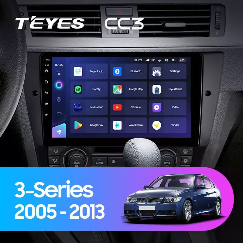 Комплект магнитолы TEYES CC3 9.0" для BMW 3 серия E90/E91/E92/E93 2005-2013