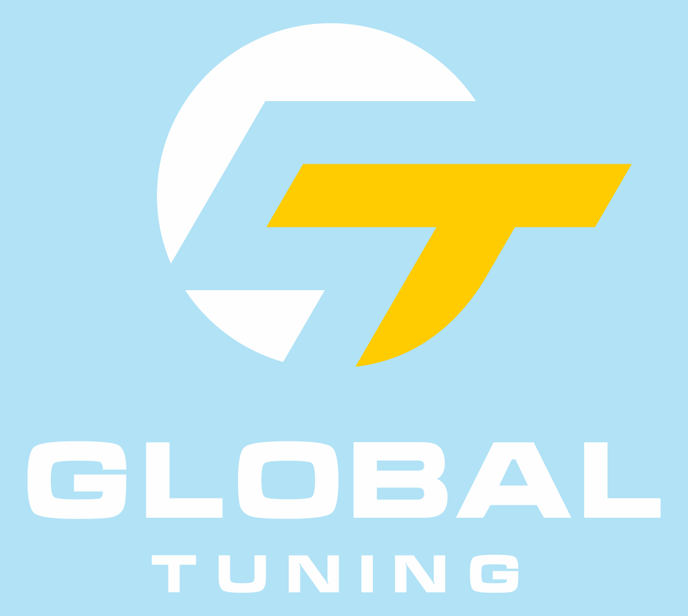 Наклейка Global Tuning 150х135 бело-желтая - фото