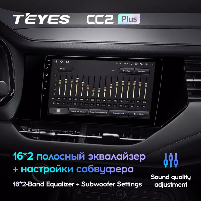 Комплект магнитолы TEYES CC2 Plus 9.0" для Haval F7 I 2019-2023