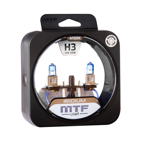 Лампа MTF H3 12V 55W Iridium, комплект - фото