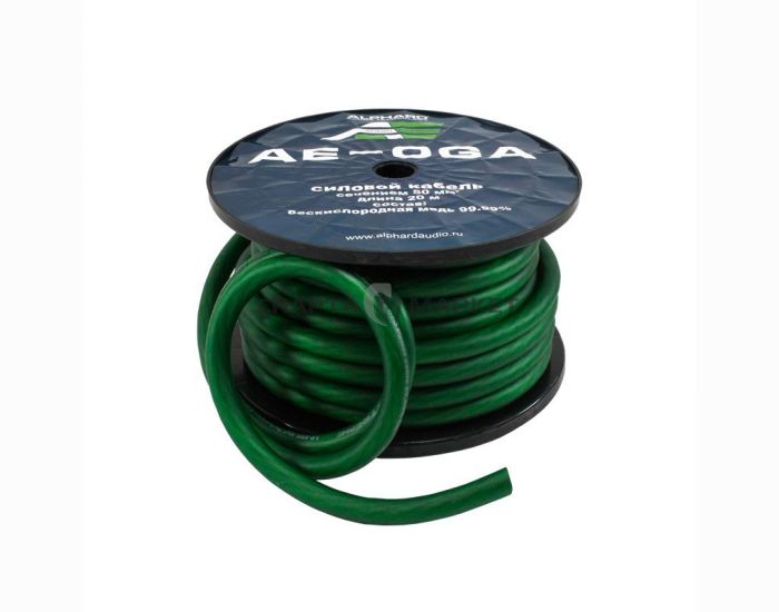 Силовой кабель ALPHARD AE-0GA Green (1б-20м)(1м) - фото