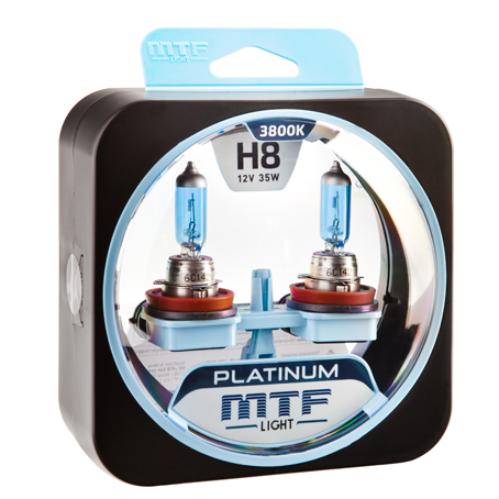 Лампа MTF H8 12V 35W Platinum, комплект - фото