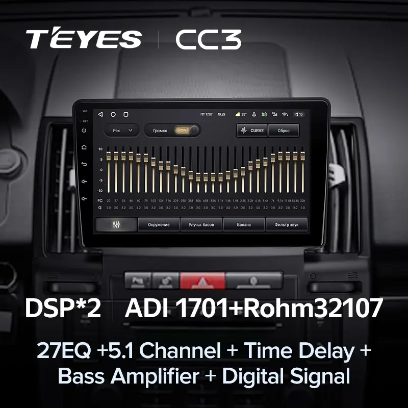 Комплект магнитолы TEYES CC3L 9.0" для Land Rover Freelander