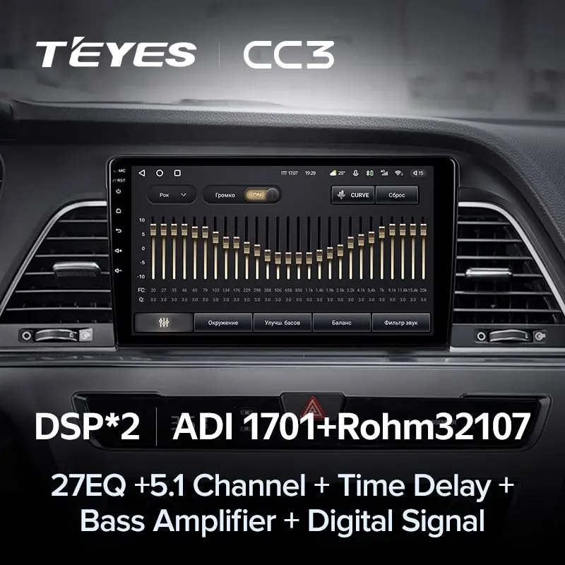 Комплект магнитолы TEYES CC3L 9.0" для Hyundai Sonata