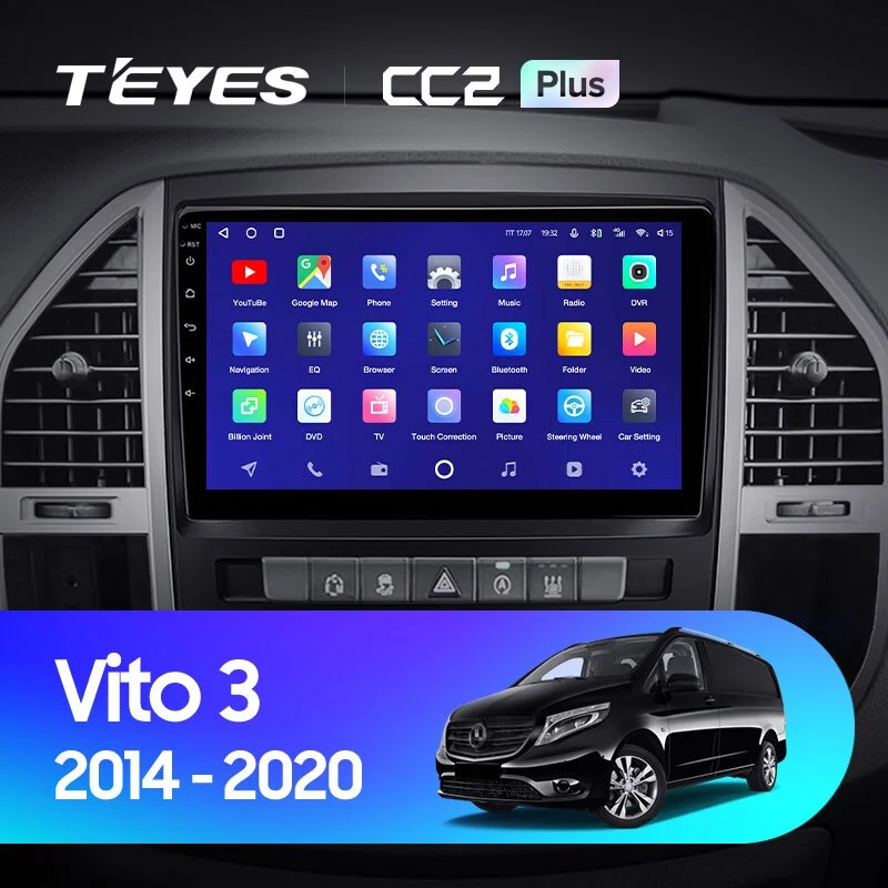 Комплект магнитолы TEYES CC2 Plus 10.2" для Mercedes-Benz Vito W447 2014-2023
