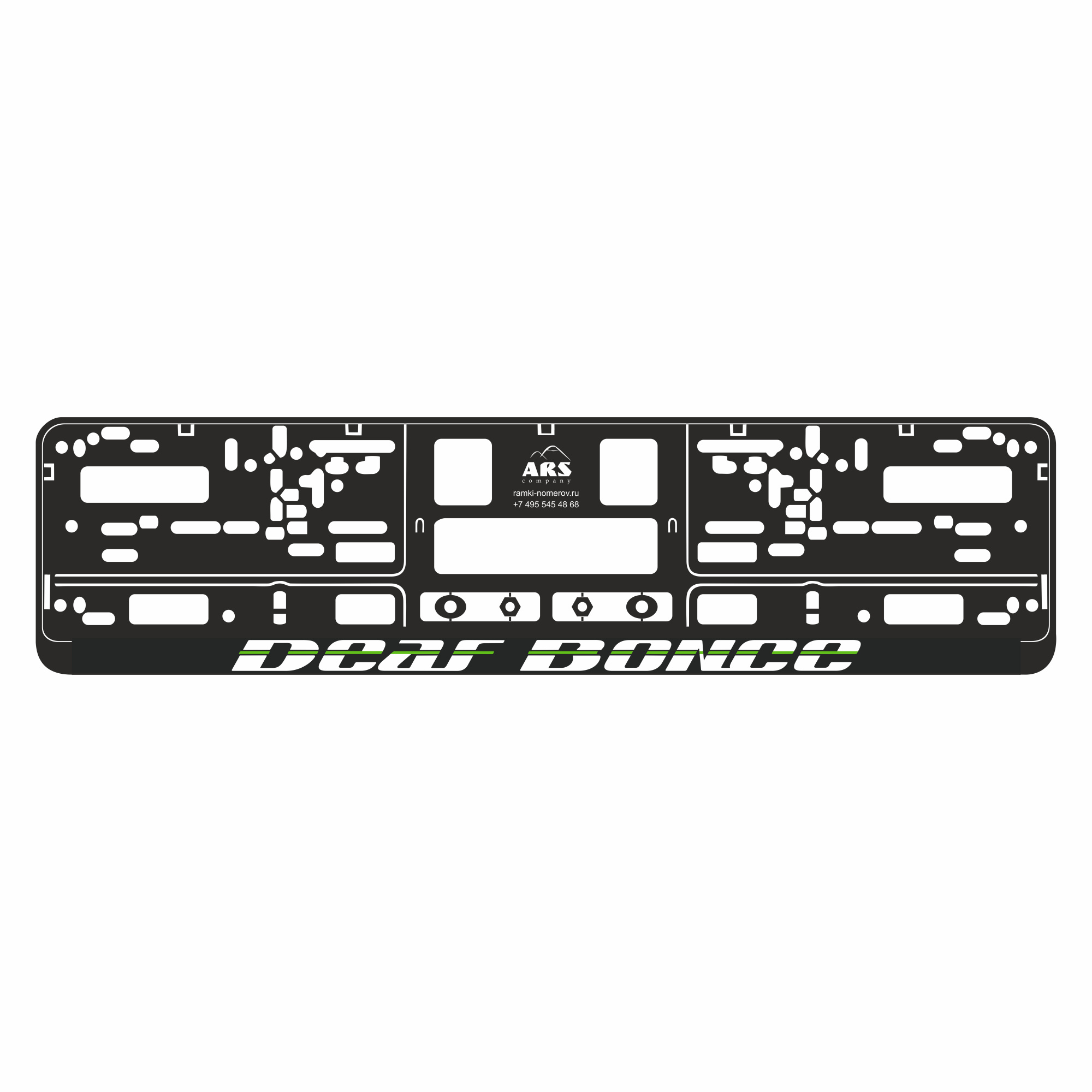 Рамка номерная Deaf Bonce белая/зеленая - фото