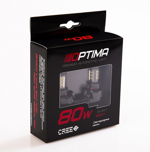 Лампа светодиодная Optima Premium H11 CREE 12V 80W 5000K - фото