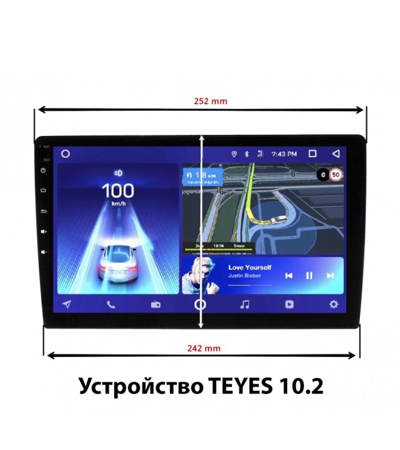 Головное устройство Teyes CC3 4/32 Universal 10.2" - фото